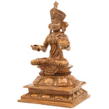 Bronze Annapurna Devi Idol | Handcrafted Goddess Annapurna Murti for Pooja, Home Decor & Spiritual Gifts, Brown, 3 Inch, 1 Piece