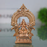 Small Bronze Ganesha Idol with Prabhavali