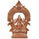 Bronze Small Ganesha Idol with Prabhavali, Panchaloha Vinayaka Murti, Siddhivinayak Statue, Handcrafted Chola Art Ganapati for Home & Temple Pooja, Gold, 3 Inch, 1 Piece