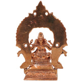 Bronze Small Ganesha Idol with Prabhavali, Panchaloha Vinayaka Murti, Siddhivinayak Statue, Handcrafted Chola Art Ganapati for Home & Temple Pooja, Gold, 3 Inch, 1 Piece