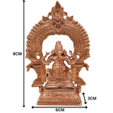 Bronze Small Ganesha Idol with Prabhavali, Panchaloha Vinayaka Murti, Siddhivinayak Statue, Handcrafted Chola Art Ganapati for Home & Temple Pooja, Gold, 3 Inch, 1 Piece