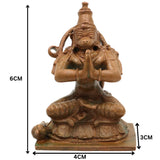 Handcrafted Bronze Hanuman Idol | Panchaloha Bajrangbali Murti | Anjaneya, Maruti, Pavanputra Statue for Temple & Home Decor, Brown, 2.5 Inch, 1 Piece