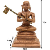 Handmade Bronze Madhvacharya Idol | Panchaloha / Panchadhatu Murti of Anandatirtha, Purnaprajna & Dvaita Acharya for Puja, Home Temple & Spiritual Decor, Brown, 3 Inch, 1 Piece