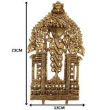 Brass Prabhavali Frame | Temple Halo, Decorative Backdrop, Prabha Mandala, Aura Arch, Mandir Arch, Brass Murti Halo, Gold, 9 Inch, 1 Piece