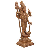 Bronze Exquisite Harihara Idol | Panchaloha / Panchadhatu Hari Hara Murti | Vishnu Shiva Sculpture | Handcrafted South Indian Temple Statue, Gold, 6.5 Inch, 1 Piece
