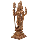 Bronze Exquisite Harihara Idol | Panchaloha / Panchadhatu Hari Hara Murti | Vishnu Shiva Sculpture | Handcrafted South Indian Temple Statue, Gold, 6.5 Inch, 1 Piece