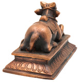 Handcrafted Bronze Nandi Idol | Panchaloha, Ashtadhatu, Shiva’s Bull, Nandikeshwara Murti, Chola Art Sculpture for Pooja & Home Decor, Brown, 3 Inch, 1 Piece