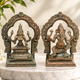  Bronze Ganesh Lakshmi Idol 