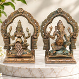 Bronze Ganesha Lakshmi Idol Set