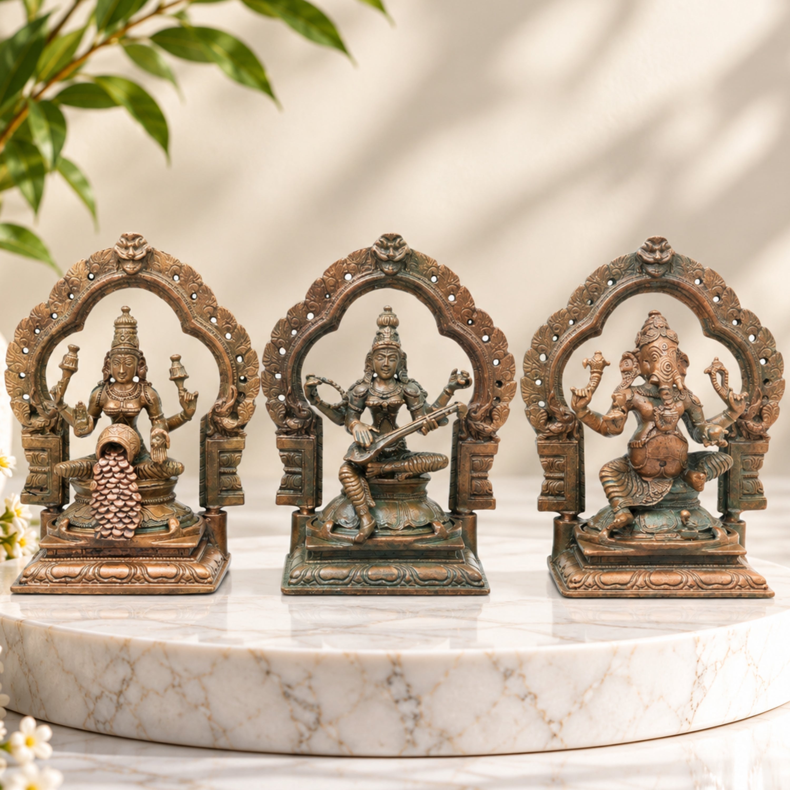 Lakshmi Ganesha Saraswati Idol