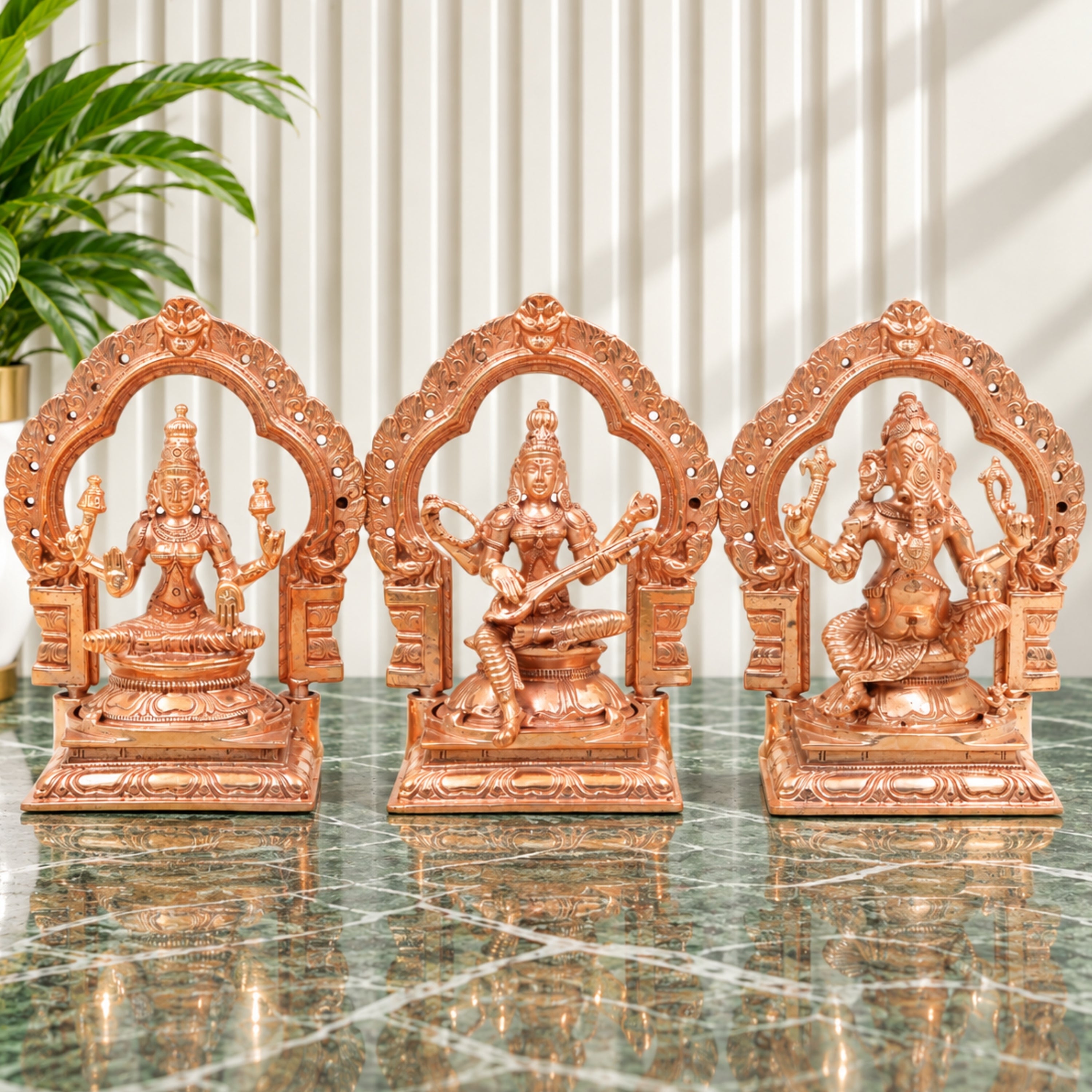 Ganesha Lakshmi Saraswati Idol Set of 3