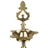 Brass Table Lamp, Handcrafted Peetal Pittal Pooja Lamp, Decorative LED Table Light, Home, Temple & Office Spiritual Decor, Gold, 26 Inch, 1 Piece