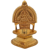 Brass Kamakshi Lamp Diya – Handcrafted Kamatchi Vilakku, Kuthu Vilakku, Temple Pooja Deepam, Kamakshi Amman Idol, Traditional South Indian Lamp, Gold, 7.5 Inch, 1 Piece