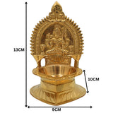 Brass Kamakshi Diya – Raja Rajeshwari Lamp, Pooja Deepam, Traditional Handmade Spiritual Lamp for Home & Temple Decor, Gold, 5 Inch, 1 Piece