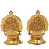 Brass Kamakshi Vilakku | Kamatchi Deepam | Kamakshi Amman Diya | Kuthu Vilakku Pital Lamp for Pooja, Temple & Home Décor, Gold, 4.5 Inch, 2 Piece