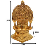 Brass Kamakshi Vilakku | Kamatchi Deepam | Kamakshi Amman Diya | Kuthu Vilakku Pital Lamp for Pooja, Temple & Home Décor, Gold, 4.5 Inch, 2 Piece