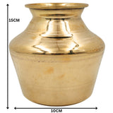 Brass Pooja Lota, Traditional Chombu Kalash Kudam Kumbham Jal Patra | Peetal Pital Mandir Lota for Temple Puja Rituals, Gold, 6 Inch, 1 Piece