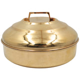 Brass Prasad Box Peetal Naivedya Patra Pittal Pooja Dabba Mandir Bhog Offering Container Samarpan Prasadam Holder, Gold, 4.5 Inch, 1 Piece