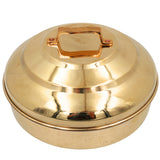 Brass Prasad Box Peetal Naivedya Patra Pittal Pooja Dabba Mandir Bhog Offering Container Samarpan Prasadam Holder, Gold, 4.5 Inch, 1 Piece