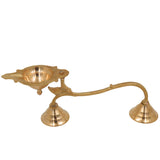 Brass Arthi Diya, Puja Deepak, Handcrafted Oil Lamp, Hindu Festival Diya, Traditional Pooja Lamp for Home Temple, Diwali & Religious Rituals, Gold, 2.5 Inch, 1 Piece