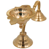 Brass Arthi Diya, Puja Deepak, Handcrafted Oil Lamp, Hindu Festival Diya, Traditional Pooja Lamp for Home Temple, Diwali & Religious Rituals, Gold, 2.5 Inch, 1 Piece