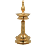 Brass Kerala Lamp Table Nilavilakku, Traditional Handmade Brass Oil Lamp, Ethnic Pooja & Temple Lighting, Antique Brass Home Decor, Festival & Spiritual Lamp, Gold, 13 Inch, 1 Piece