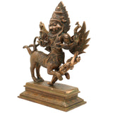 Bronze Sharabha Idol – Panchaloha/Ashtadhatu Handmade Sharabha Murti, Lord Sharabha Statue for Pooja & Home Decor, Chola Art, Decorative Temple Idol, Brown, 10 Inch, 1 Piece