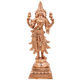 Bronze Mahalakshmi Idol | Handcrafted Panchaloha Lakshmi Murti | Ashtalakshmi, Varalakshmi, Gajalakshmi Statue for Pooja & Home Decor, Gold, 15.5 Inch, 1 Piece