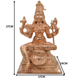 Bronze Rajarajeshwari Idol, Panchaloha Murti, Handmade Raja Rajeshwari Goddess Sculpture, Chola Art Statue for Pooja & Home Decor, Gold, 10.5 Inch, 1 Piece