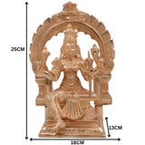 Bronze Rajarajeshwari / Lakshmi Idol, Handmade Panchaloha Murti, Chola Art Goddess Statue, Decorative & Pooja Idol, Ashtadhatu Alloy, Gold, 10 Inch, 1 Piece