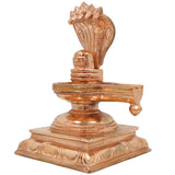 Bronze Handcrafted Shiva Lingam Idol, Shivalinga Murti, Jyotirlinga Sculpture, Panchaloha & Chola Art, Spiritual Puja Statue for Home Mandir, Gold, 6.5 Inch, 1 Piece