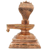 Bronze Handcrafted Shiva Lingam Idol, Shivalinga Murti, Jyotirlinga Sculpture, Panchaloha & Chola Art, Spiritual Puja Statue for Home Mandir, Gold, 6.5 Inch, 1 Piece