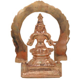 Bronze Annapurna Idol, Panchaloha Murti, Handmade Annapoorna Statue, Chola Art Sculpture, Annapurneshwari Brass Figurine for Home & Temple Pooja, Gold, 6.5 Inch, 1 Piece