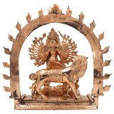 Bronze Durga Idol Mahishasuramardini Murti | Maa Durga, Shakti, Ambika, Bhavani Statue | Panchaloha Chola Art Sculpture for Temple & Home Decor, Gold, 12 Inch, 1 Piece