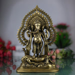 Brass Sindhura Samhara Ganesha Idol – Veera Ganapathi | Ugra Vinayaka | Asura Samhara Ganapati Murti for Home Temple & Puja Decor