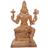 Bronze Handcrafted Shiva Idol, Mahadeva Murti, Bholenath Sitting Sculpture, Panchaloha Chola Art, Home Temple Decor, Spiritual Hindu Statue, Gold, 6.5 Inch, 1 Piece
