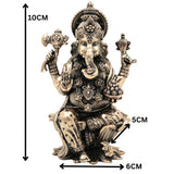 Brass Lakshmi Ganesha Idol Set of 2, Handcrafted Peetal Ganesh Lakshmi Murti for Pooja, Home Decor & Gifting, Gold, 4 Inch, 2 Piece
