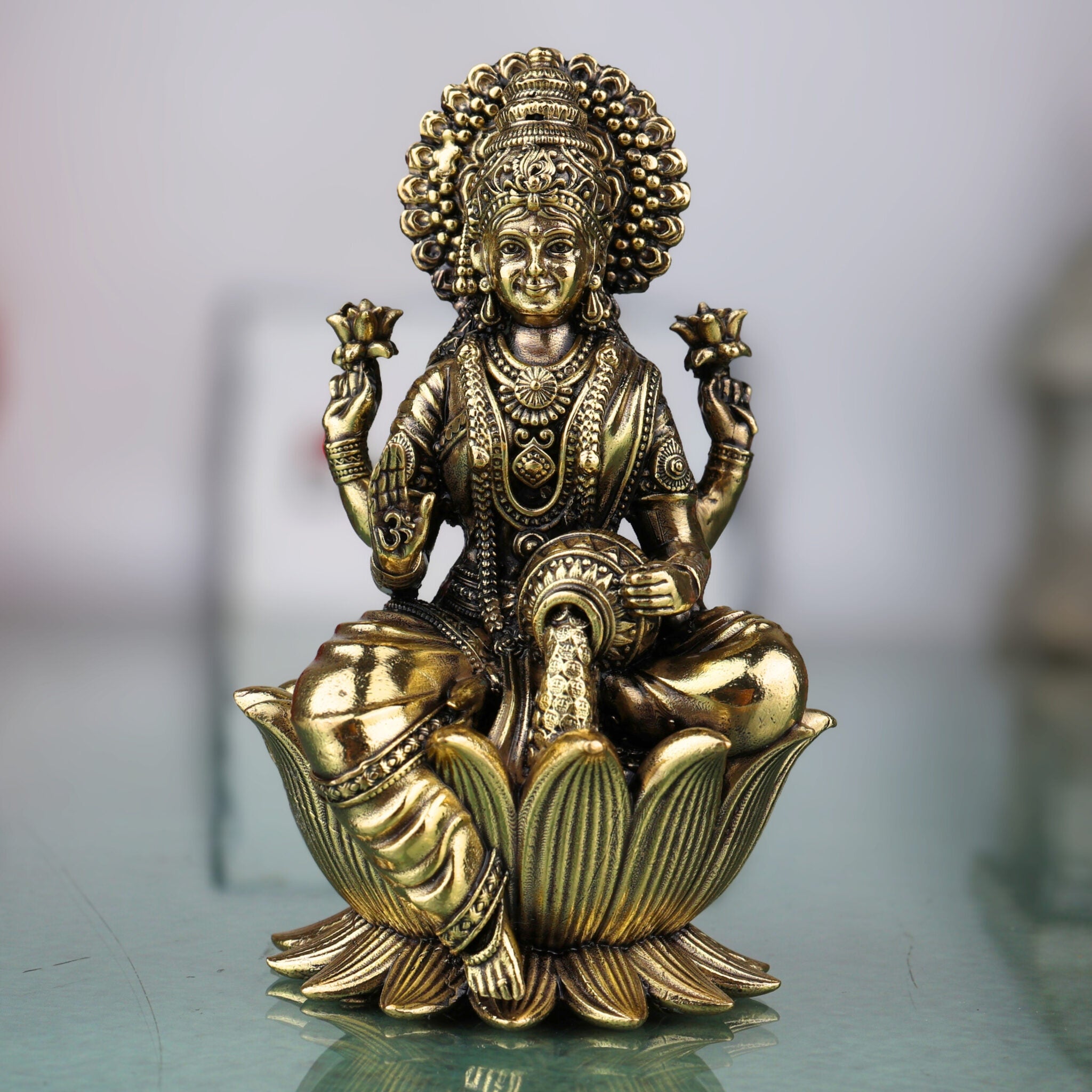 Brass Lakshmi Idol