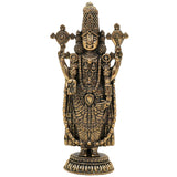 Brass Tirupati Balaji Idol, Venkateswara Murti, Lord Balaji Statue For Car Dashboard, Srinivasa Vigraham for Pooja, Home Decor & Gifts, Gold, 4 Inch, 1 Piece