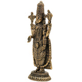 Brass Tirupati Balaji Idol, Venkateswara Murti, Lord Balaji Statue For Car Dashboard, Srinivasa Vigraham for Pooja, Home Decor & Gifts, Gold, 4 Inch, 1 Piece