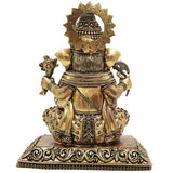 Brass Handcrafted Ganesha Idol, Siddhivinayak, Vinayaka Murti, Ganapati Statue for Pooja, Home Decor & Gifts, Gold, 6 Inch, 1 Piece