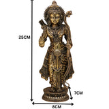 Brass Shri Ram Darbar Idol Ram Parivar Murti | Sita Ram Lakshman Hanuman Statue | Pital Ram Sita Lakshman Hanuman Sculpture for Puja & Home Decor, Gold, 10 Inch, 1 Piece