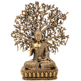 Brass Buddha Idol, Gautam Buddha Statue, Shakyamuni Murti, Siddhartha Gautama Vigraha, Meditating & Sitting Buddha Sculpture for Pooja & Home Decor, Gold, 6.5 Inch, 1 Piece