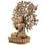Brass Buddha Idol, Gautam Buddha Statue, Shakyamuni Murti, Siddhartha Gautama Vigraha, Meditating & Sitting Buddha Sculpture for Pooja & Home Decor, Gold, 6.5 Inch, 1 Piece