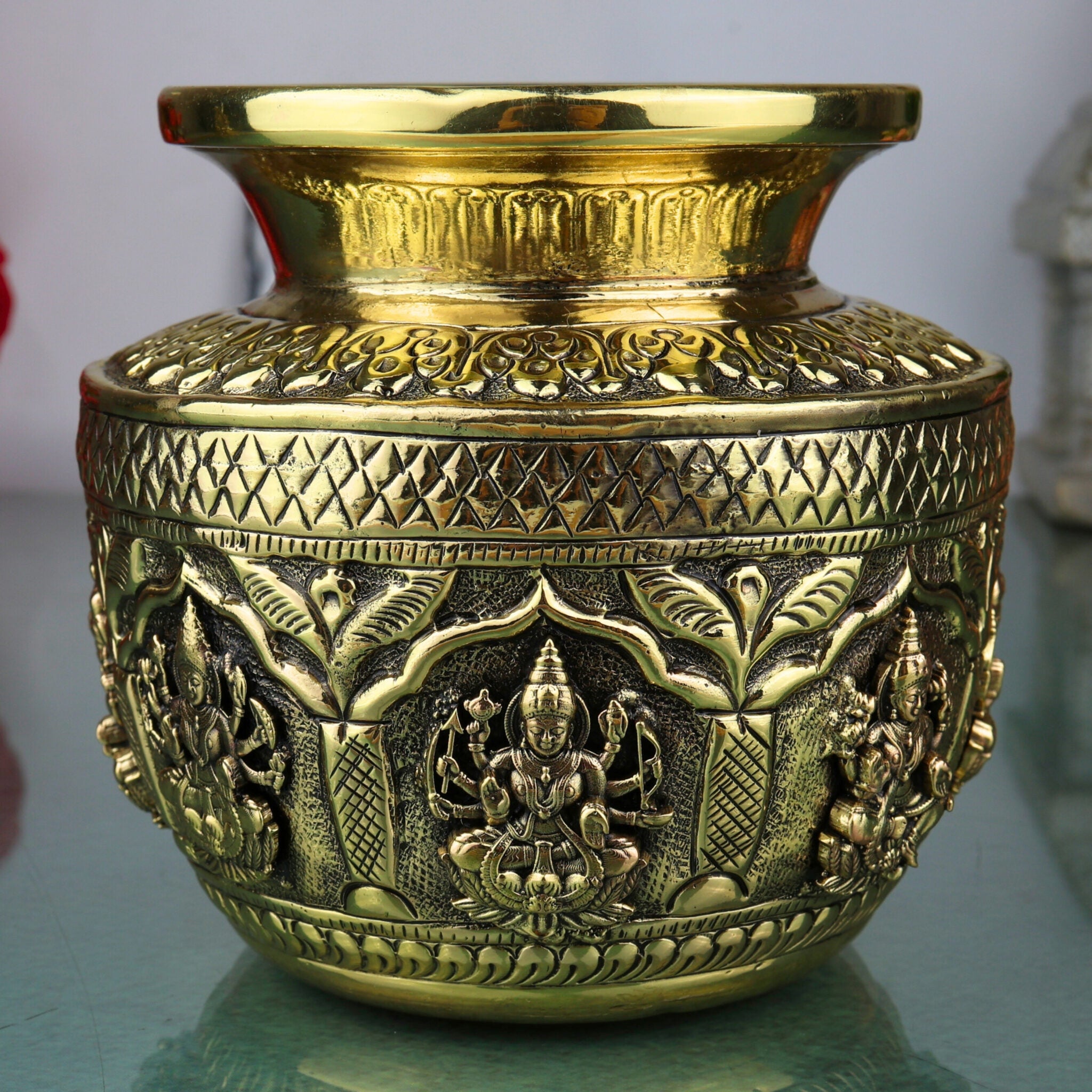 Brass Asta Lakshmi lotiya