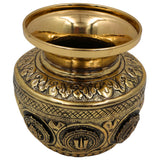 Brass Balaji Kalash Loota with Shankh & Chakra, Pooja Kalash, Vedic Murti, Temple Decor, Home Puja Showpiece, Hindu Spiritual Statue, Gold, 4 Inch, 1 Piece