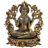 Brass Lakshmi Idol, Mahalakshmi Murti, Shri Padmavati Statue, Kamala Vigraha, Handcrafted Pooja Sculpture for Home & Temple Decor, Gold, 4 Inch, 1 Piece