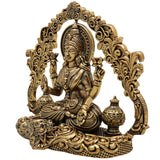 Brass Lakshmi Idol, Mahalakshmi Murti, Shri Padmavati Statue, Kamala / Gajalakshmi Pratima for Pooja, Home Decor, Gift & Temple Display, Gold, 3.5 Inch, 1 Piece