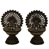 Brass Handcrafted Peacock Diya, Mayura Deepam, Mor Pankh Oil Lamp, Traditional Mor Pital Puja Lamp for Festival, Temple & Home Decor, Gold, 3 Inch, 2 Piece