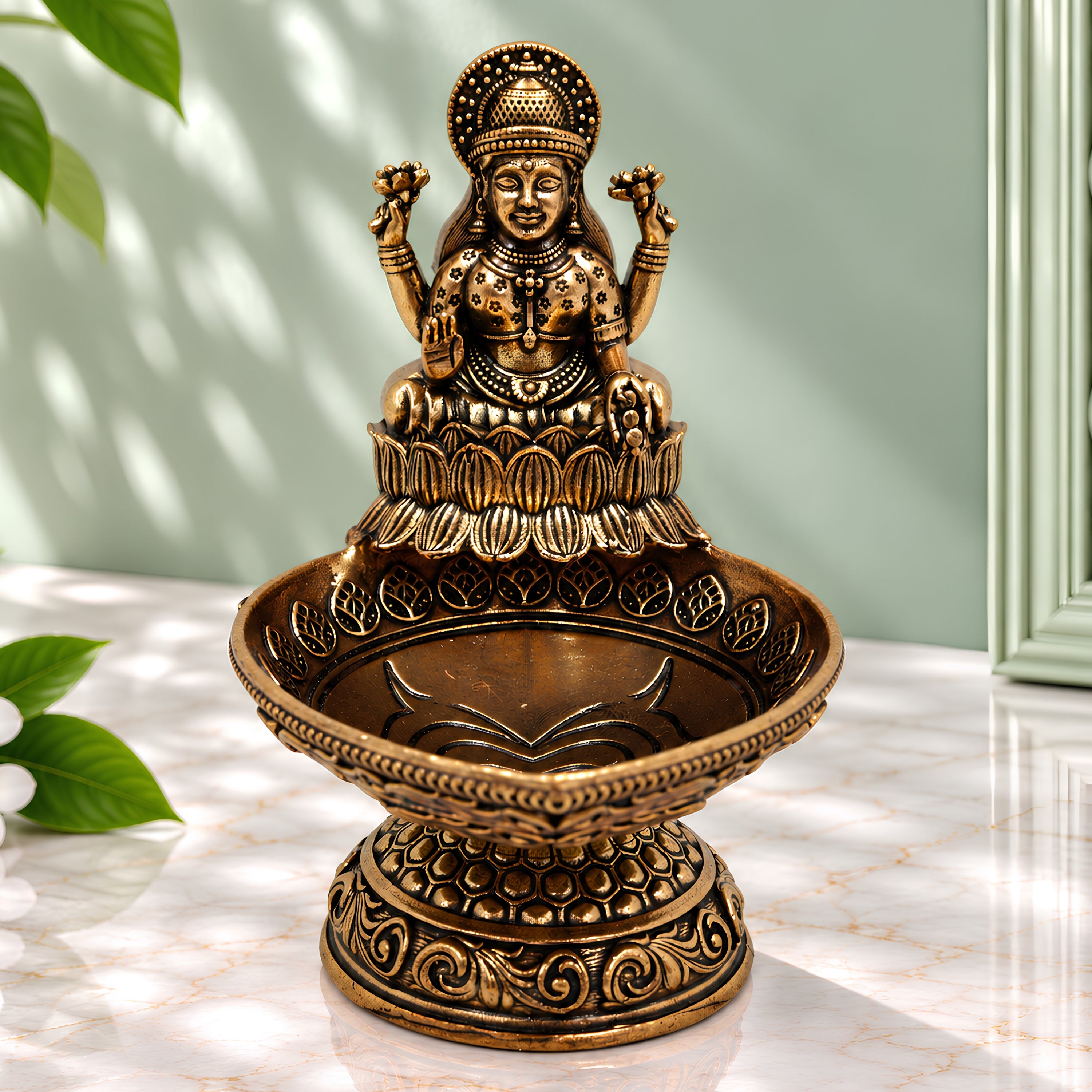 Brass Lakshmi Lamp Idol